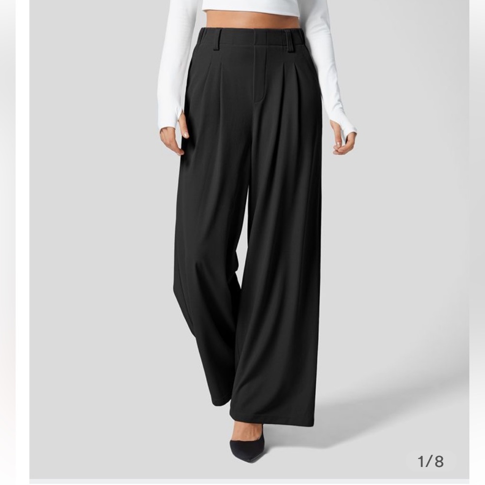 NWT Halara Wide Leg Waffle Fabric Work Pants - Medium